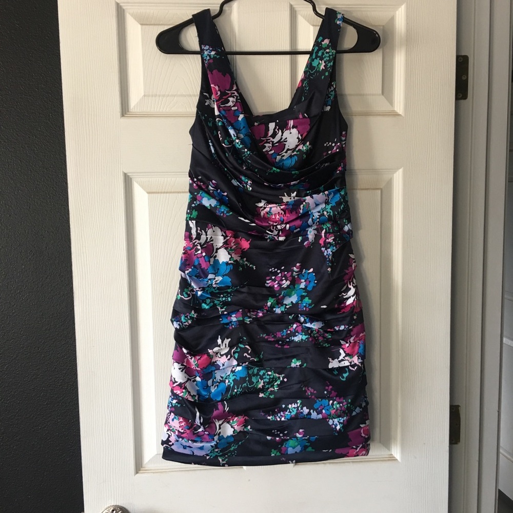 Express Satin Ruched Cocktail Dress